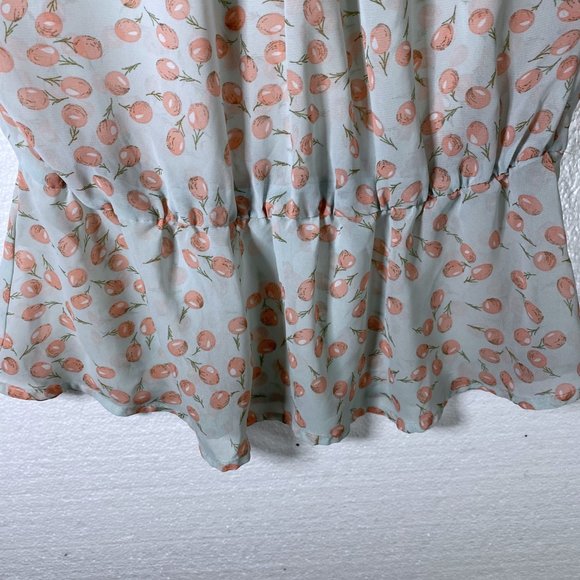 Daniel Rainn Sz XS Cherry Novelty Print Peplum Top - Picture 8 of 9